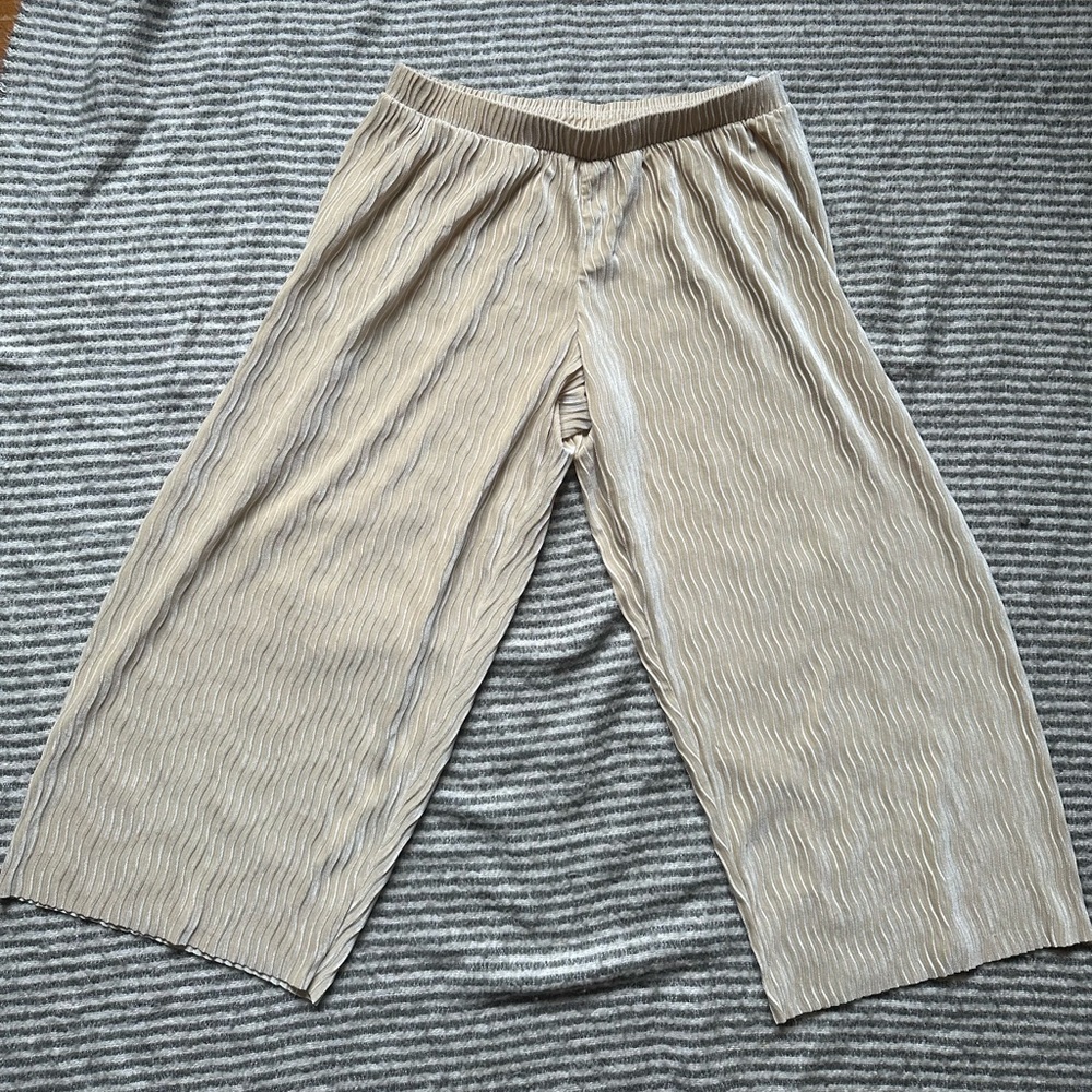 Isaac Mizrahi Cream Elastic Waist Pants